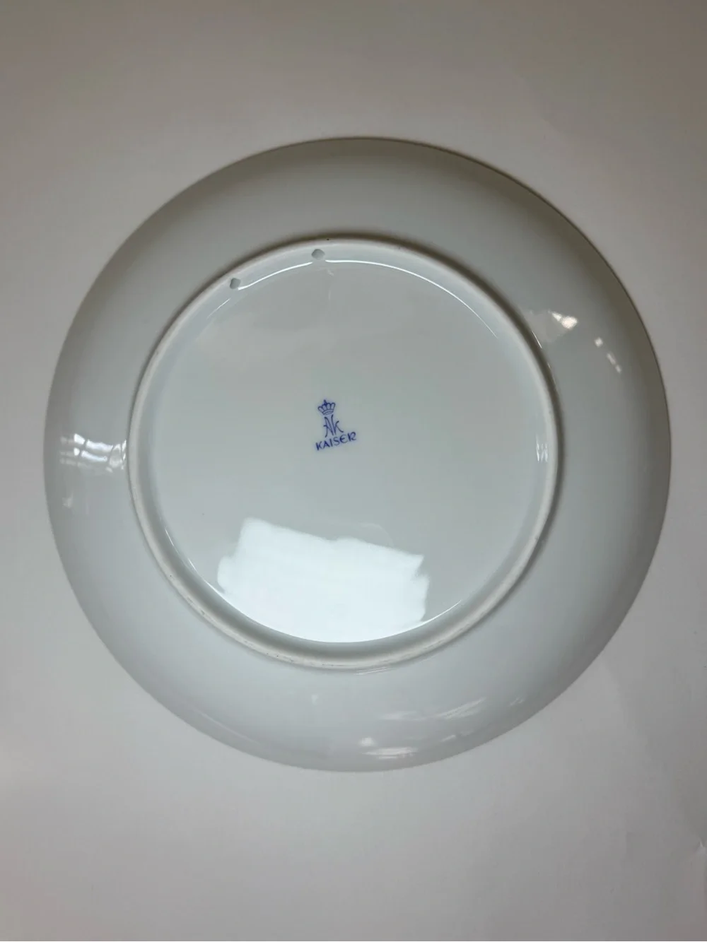 La Kaiser White Plate with Green and Blue Scenic Kurhaus Print